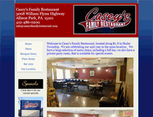 Tablet Screenshot of caseysfamilyrestaurant.com